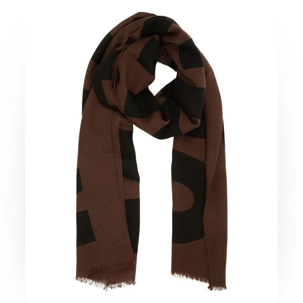 Moschino scarf 50118M5134 COL 019 Wool Brown shawl stole $ 330
